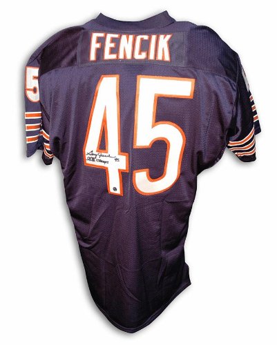 Autographed Gary Fencik Chicago Bears Navy Blue Throwback Jersey Inscribed SB XX Champs