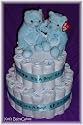 2 Tier Baby Boy TWINS Diaper Cakes