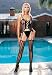  : 3PC Opaque Criss Cross Sheer Camisole Sexy Lingerie Intimate Apparel with G-String and Stocking