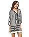 Floerns Women's Boho V Neck Vintage Print Dress Black XXL