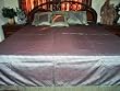 7p Blackred Silver Floral Sari India Bedding Bedspread Duvet King/ Queen.