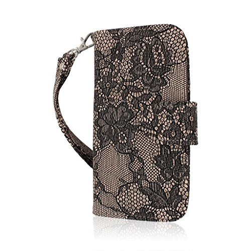 Hydro Icon / Hydro Life Wallet Case, MPERO FLEX FLIP Wallet Case for Kyocera Hydro Icon / Hydro Life - Black Lace