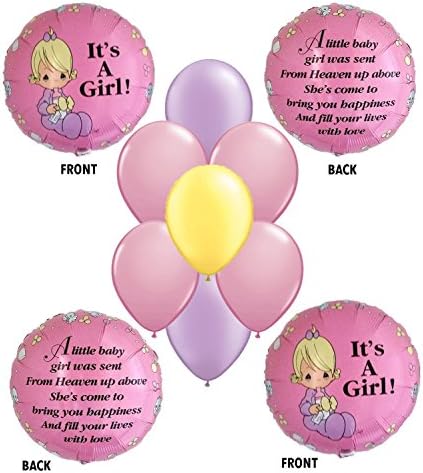 Precious Moments It's A Girl Balloon Bouquet 9pc