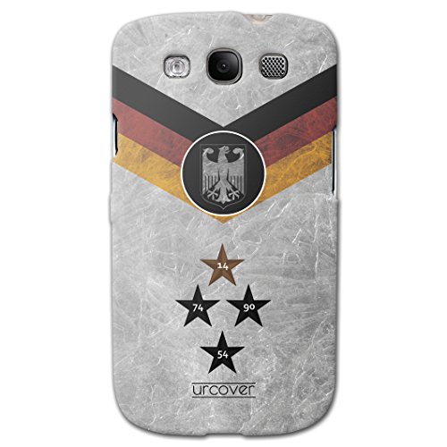 [EM SPEZIAL] Samsung Galaxy S3 Fussball Handyhülle mit Staubschutzkappen von original Urcover® in der UEFA EURO 2016 Edition Galaxy S3 Schutzhülle Case Cover Etui Europameisterschaft 2016 Fahne Fanartikel Team Deutschland