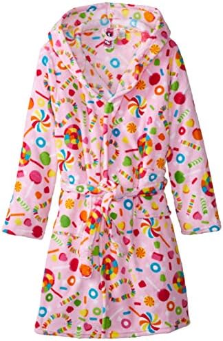 Up Past 8 Little Girls'  Fuzzy Hooded Robe