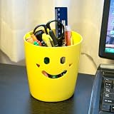 愛嬌たっぷり♪キュートなスマイル多目的バスケットミニ 6(イエロー)