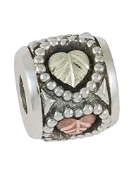 Black Hills Gold Oxidized Sterling Silver Heart Memory Bead