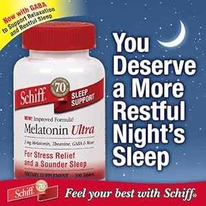 Schiff Melatonin Ultra. 300 Tablets. 3mg Melatonin + 25mg L-Theanine + 25mg GABA + Chamomile & Valerian Extracts