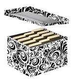 Snap-N-Store Letter and Legal File Box, Interior Dimensions 9.5 x 14.75 x 12.25 Inches, Black and White Scroll Design (SNS01835)