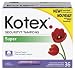 Kotex Security Tampons with Plastic Applicator, Super Absorbency, Double Pack, Case of Six-36 Count (216 Tampons)