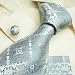H4107 NEW Y&g Designer Hand Made Blue Silver Pattern 100% Jacquard Woven Pure Silk Me...