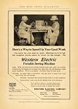 1918 Ad Antique Portable Sew Machine Western Electric – Original Print Ad