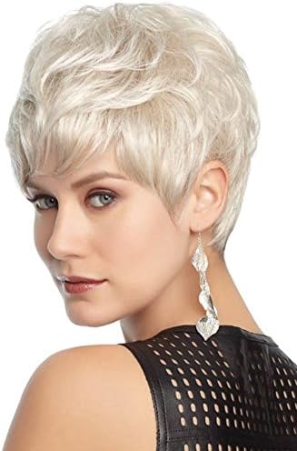 CosWindow Stylish Short Fluffy White Straight Hair Wig for Women