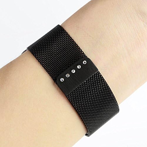 42mm Apple Watch Band Stainless Steel Milanese Mesh Loop Watch Band Replacement Strap with Magnetic Clasp and Embedded Diamond for Apple iWatch Sport & Edition - 42mm Black