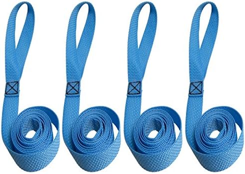 Sail Ties, 55", Box Stitched 1" Polypropylene Webbing - Pick Your Color! - 4Pc. Set (Baby Blue)