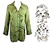 Citron Women's Vintage Clothing 100% Silk, Hidden Pocket Elongated Jacket with Embossed Fabric, Spli