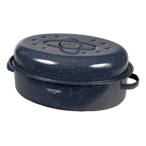 Graniteware 0800-1 Heritage Collection by Granite Ware 18-Inch Covered Oval Roaster with Wire Rack