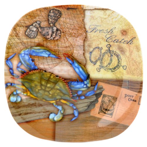 Merritt Fresh Catch Melamine Dishware 41101-4-E2H85, Type: Crab Plate 11″