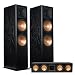 Klipsch RF-7 III Floorstanding Speaker Pair with RC-64 III Center Channel Speaker (Black Ash)