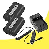 Two NP-FH50 Lithium Ion Replacement Batteries w/Charger for Sony DSLRA230 D ....