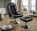 Fernsehsessel Speciale Schwarz Microfaser Relax Sessel mit Hocker