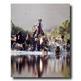 Horse Roundup Western Rodeo Cowboy Animal Home Decor Wall Picture Art Print
