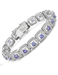 Genuine Morne Rouge (TM) Bracelet. 4.70 Ctw Tanzanite Sterling Silver Bracelet - Material/Stone: Tanzanite. 26.3 grams in weight and 7.25 inches in length. 100% Satisfaction Guaranteed.