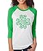 Saint Patricks Day Lucky 4 Leaf Clover 3/4 T-Shirt