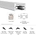 WAC Lighting L Track 2FT Single Circuit Field Cuttable 120V Track for L Style 2-Wire Track Fixtures with 2 Endcaps in White