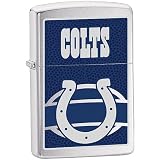 Zippo NFL Colts Lighter (Silver, 5 1/2 x 3 1/2 cm)