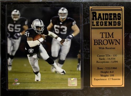 Encore Select 520-FBOAK81 Oakland Raiders Tim Brown 12 in. x 15 in. Stat Plaque