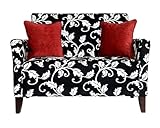 IMAGE OF angelo:HOME Sutton Loveseat Black and White Vine