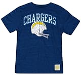 NFL Men's San Diego Chargers Buttonhook Tri-Blend Tee (Dark Navy, Large)