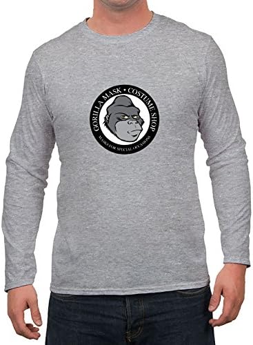 Grey Gorilla Mask Costume Shop Customized Design Large Cotton Men T-shirt