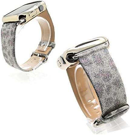 iWatch band:Krimis for applewatch Band Replacement with silver Adapter clasp bling Bracelet Strap for iwatch 38/42mm Sports and Edition (42mm leopard stripe)