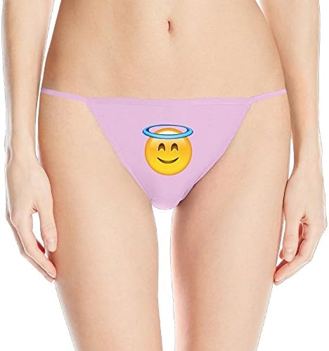 Smiling Face With Halo Emoji Women's Cotton Sexy T-string
