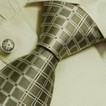 Darkkhaki Checkers Designer Ties for Men Red Checker Discount Gifts Discount Silk Neck Tie Cufflinks Set 6472