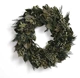 NEW 18 Round HANDMADE OLIVE GARDEN WREATH Basil Port Orford Cedar, Coffeeberry, Salal, Basil Solidaster