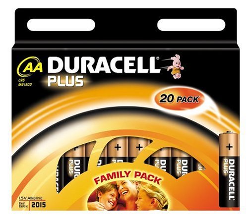 Duracell Plus Alkaline AA Batteries Pack of 20&nbsp; MN1500
