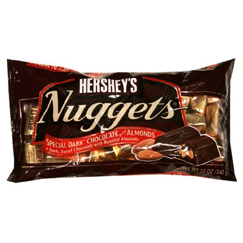 Hershey's Nuggets, Special Dark with Almonds, 12-Ounce Bags (Pack of 4) by Hershey