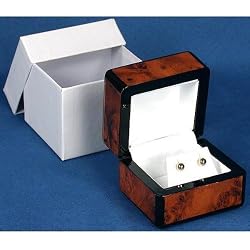 Earring Amber Burl Stain Wood Gift Box Jewelry Display