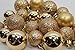 20 Holiday Time Mini Shatterproof Satin Shiny and Glitter Finish Bulb Christmas Ornaments (Gold)
