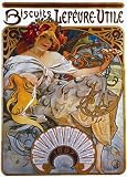 (18x24) Alphonse Mucha Lefevre Utile Art Print Poster