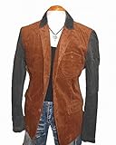 HERE'S コーデュロイテーラードジャケット ヒアーズ メンズ 冬物 切り替え ブラウン