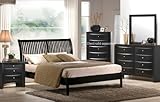 4pcs Eastern King Size Bedroom Set - Dark Espresso