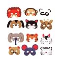 12 Assorted Foam Animal Masks for Birthday Party Favors Dress-up Costume