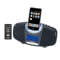 Jensen JIMS-120 Docking Station/Alarm Clock with Built-in Speakers for iPod and MP3 Players (Black)