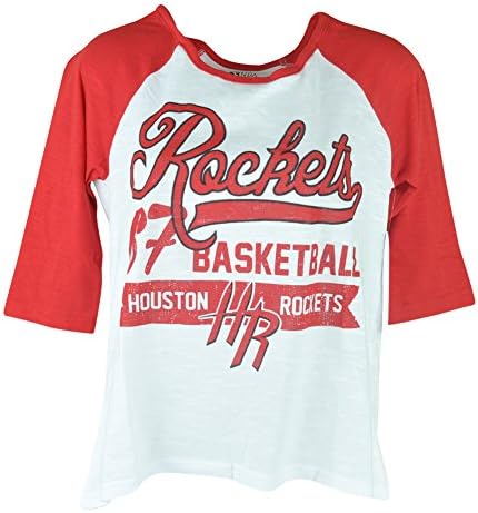 NBA UNK Houston Rockets Women Ladies Baseline Three Quarter Sleeve Tshirt Small