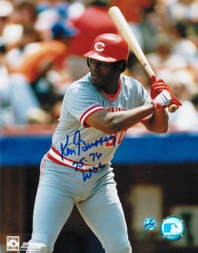 Ken Griffey Sr. Cincinnati Reds Autographed/Hand Signed 8x10 Photo ''At the Plate'' Inscribed ''75-7