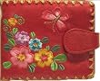 Butterfly and Flowers Embroidery Wallet RED - Medium